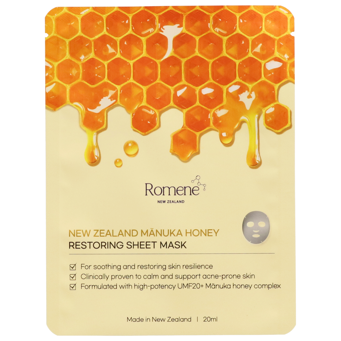 New Zealand Manuka honey restoring sheet mask