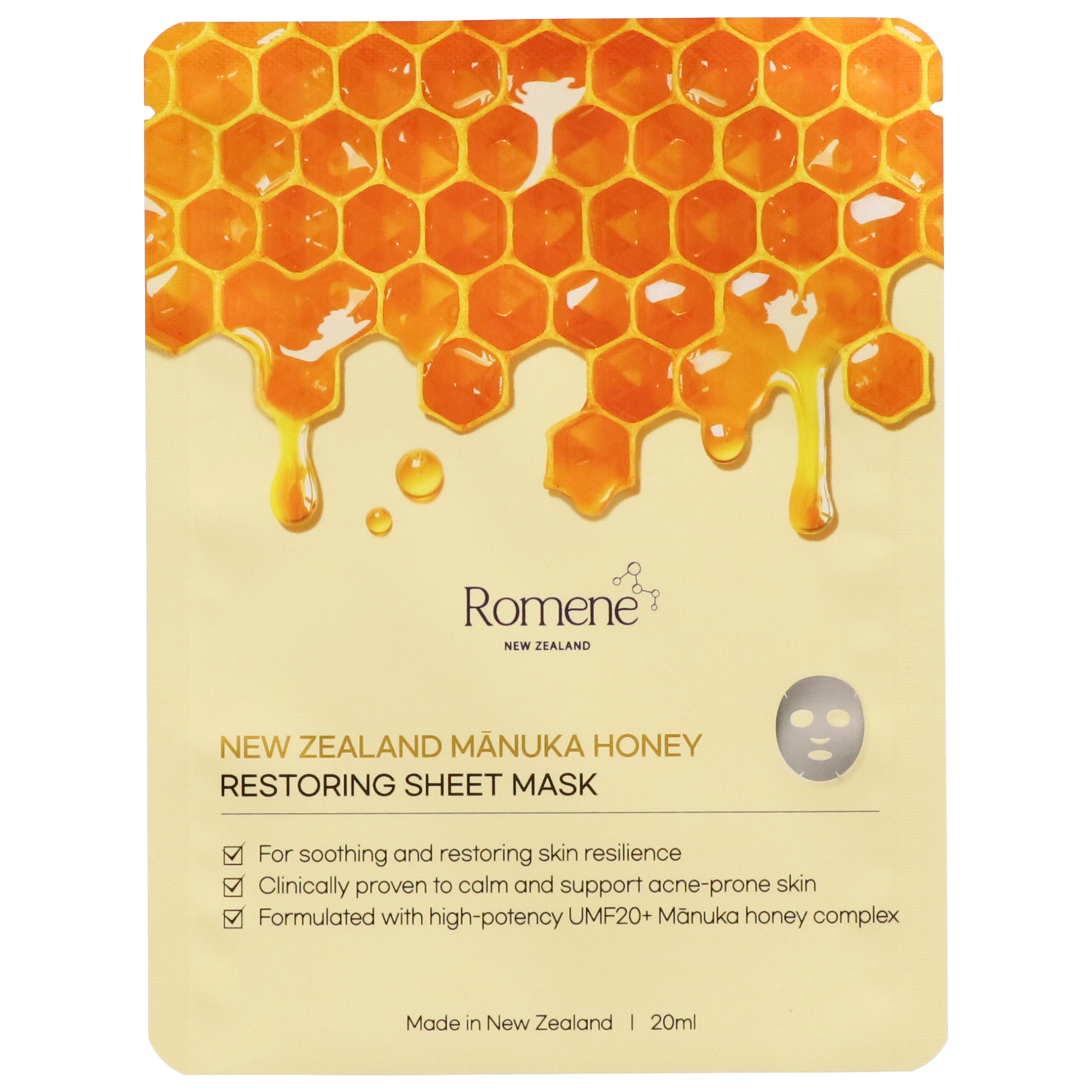 New Zealand Manuka honey restoring sheet mask